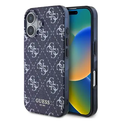 Zadní kryt Guess IML Denim Effect MagSafe pro iPhone 16 Dark Blue