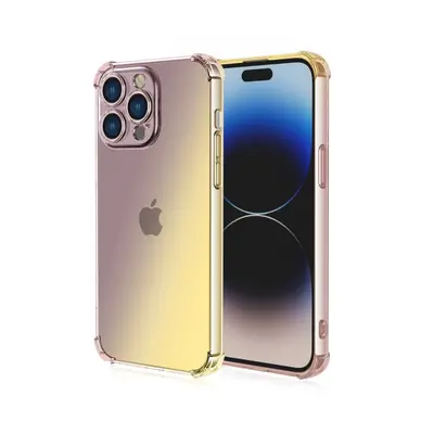 Kryt TopQ iPhone 15 Pro Shock duhový purpurovo-žlutý 99702