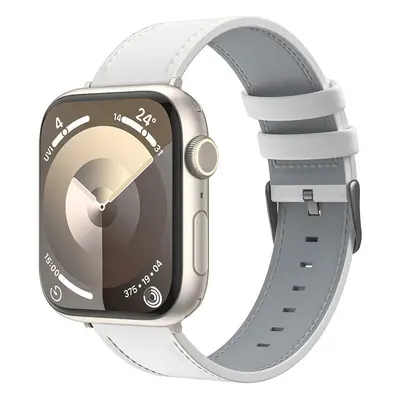 Kožený řemínek Benks Vintage pro Apple Watch 42-44-45-49 bílý