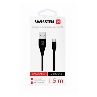 Datový kabel Swissten microUSB 1,5m černý 28984