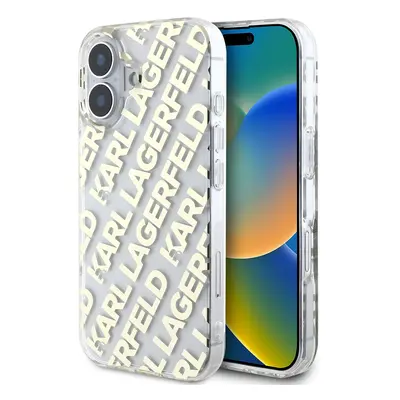 Zadní kryt Karl Lagerfeld IML Electroplated Repeated Logo pro iPhone 16 Gold