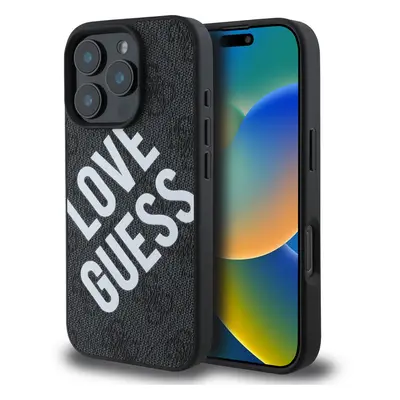 Zadní kryt Guess PU Leather 4G Big Love Logo MagSafe pro iPhone 16 Pro Max Black