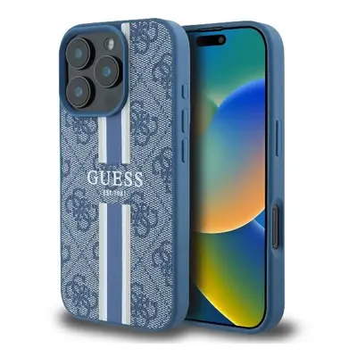 Originální zadní kryt GUESS hardcase 4G Printed Stripes MagSafe GUHMP16LP4RPSB pro iPhone 16 Pro