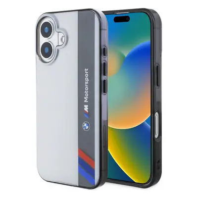 Zadní kryt BMW IML Motorsport Vertical Stripe pro iPhone 16 Plus Grey