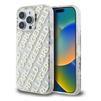 Zadní kryt Karl Lagerfeld IML Electroplated Repeated Logo pro iPhone 16 Pro Gold