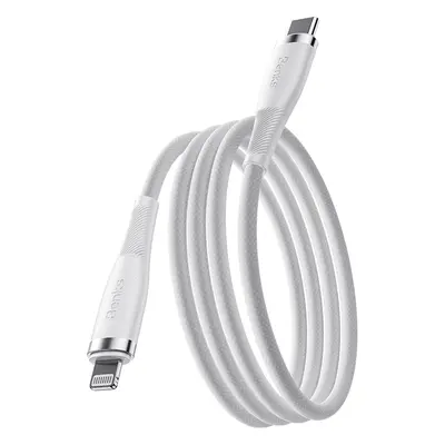 Datový kabel Benks D47 braided - typ C na Lightning - PD 30W 1m bílý