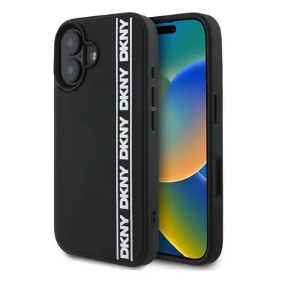 Zadní kryt DKNY 3D Rubber Repeat Logo Line pro iPhone 16 Black