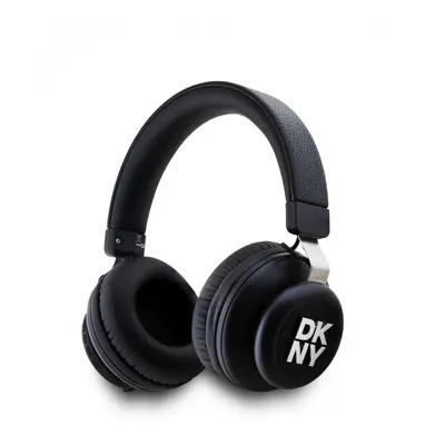 Sluchátka DKNY PU Leather Stack Logo Bluetooth Stereo Headphone Black