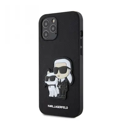 Zadní kryt Karl Lagerfeld PU Saffiano Karl and Choupette NFT na iPhone 12 Pro Max černý