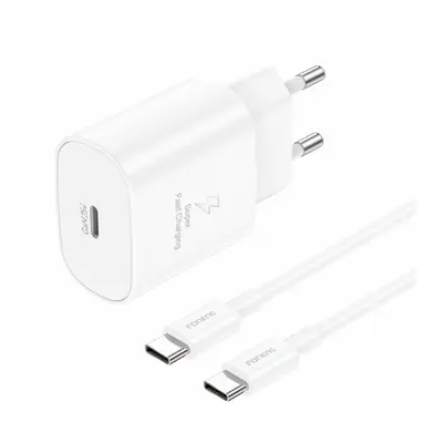 Rychlonabíječka Foneng EU51 GaN vč. USB-C datového kabelu 25W bílá