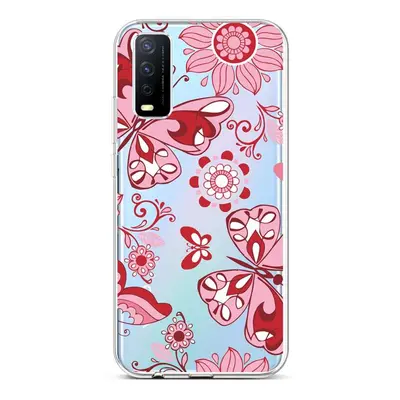 Kryt TopQ Vivo Y20s silikon Pink Butterfly 67001