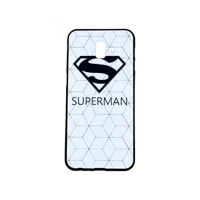 Pouzdro TopQ Samsung J6+ 3D silikon bílý Superman 33781