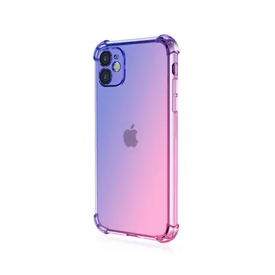 Kryt TopQ iPhone 11 Shock duhový modro-růžový 109753