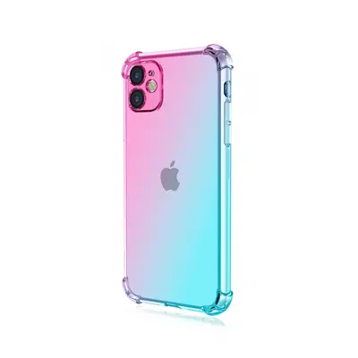 Kryt TopQ iPhone 11 Shock duhový mentolovo-růžový 109756