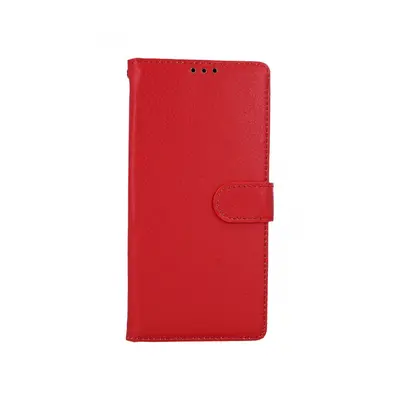 Kryt TopQ Xiaomi Redmi 9 knížkový červený s přezkou 53913