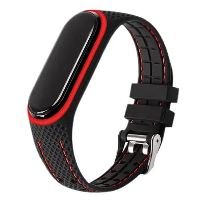 Silikonový řemínek TopQ Lifestyle pro Xiaomi Mi Band 7 černo-červený 123339