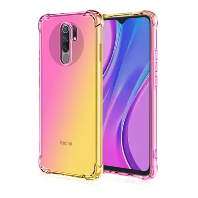 Kryt TopQ Xiaomi Redmi 9 silikon Shock duhový růžovo-žlutý 52758