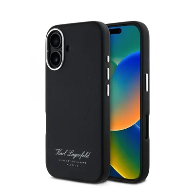 Zadní kryt Karl Lagerfeld Grained PU Hotel RSG pro iPhone 16 Black