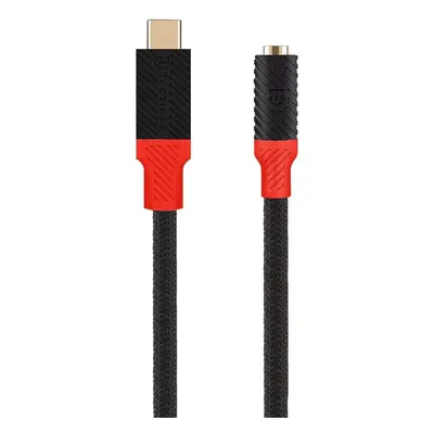 Adaptér Tactical Pin4Fun USB-C-3,5mm jack 0,1m Black-Red