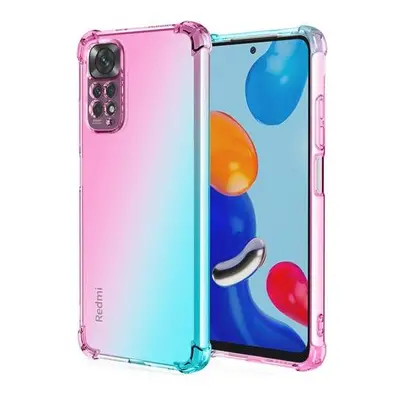 Kryt TopQ Xiaomi Redmi Note 11 silikon Shock duhový mentolovo-růžový 71803