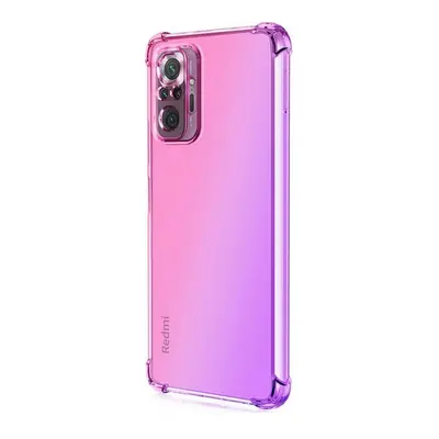 Kryt TopQ Xiaomi Redmi Note 10 Pro silikon Shock duhový růžovo-fialový 58905