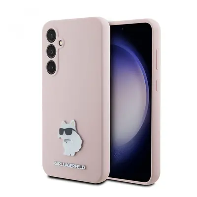 Karl Lagerfeld Liquid Silicone Metal Choupette Zadní Kryt pro Samsung Galaxy S23 FE Pink