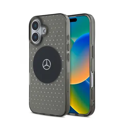 Zadní kryt Mercedes PC-TPU Star Pattern MagSafe pro iPhone 16 Plus Black