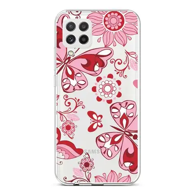 Kryt TopQ Samsung A22 silikon Pink Butterfly 65232