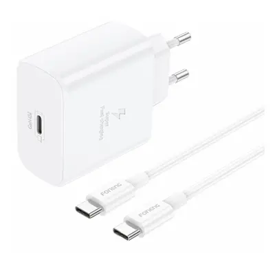 Rychlonabíječka Foneng EU62 GaN vč. USB-C datového kabelu 45W bílá