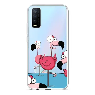 Kryt TopQ Vivo Y11s silikon Cartoon Flamingos 66627