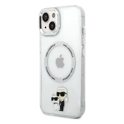 Karl Lagerfeld MagSafe Kompatibilní Kryt IML Karl and Choupette NFT pro iPhone 14 Transparent