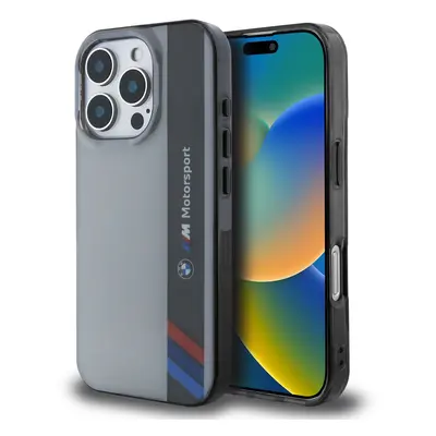 Zadní kryt BMW IML Motorsport Vertical Stripe pro iPhone 16 Pro Max Grey