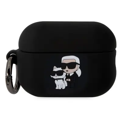 Karl Lagerfeld 3D Logo NFT Karl and Choupette Silikonové Pouzdro pro AirPods Pro 2 Black