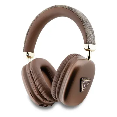 Guess PU Leather 4G Triangle Logo Bluetooth Stereo Headphone Brown