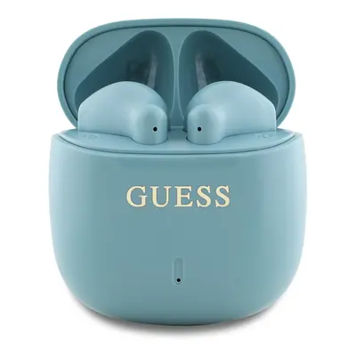 Bezdrátová sluchátka Guess Printed Classic Logo TWS Turquoise