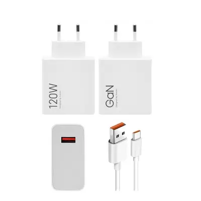 Rychlonabíječka Xiaomi MDY-14-EE GaN vč. datového kabelu USB-C 120W bílá