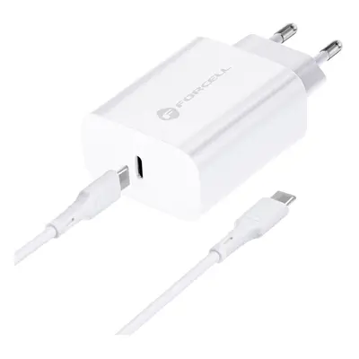 Rychlonabíječka Forcell 25W včetně datového kabelu USB-C 25W bílá 95379