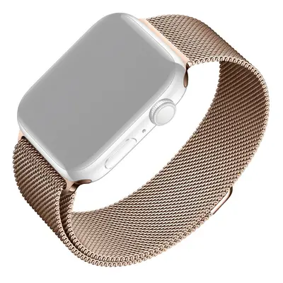 Síťovaný nerezový řemínek FIXED Mesh Strap pro Apple Watch 38/40/41mm, růžove zlatý