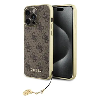 Guess 4G Charms Zadní Kryt pro iPhone 15 Pro Max Brown