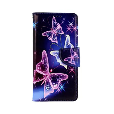 Pouzdro TopQ Xiaomi Redmi Note 10S knížkové Modré s motýlky 63218