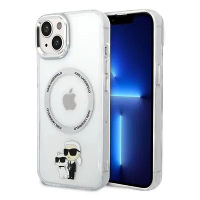 Karl Lagerfeld IML Karl and Choupette NFT MagSafe Zadní Kryt pro iPhone 15 Transparent