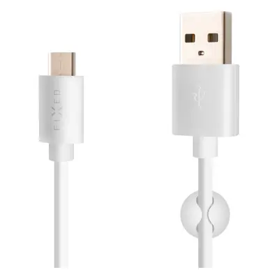 Datový a nabíjecí kabel FIXED s konektory USB/USB-C, USB 2.0, 1 metr, bílý