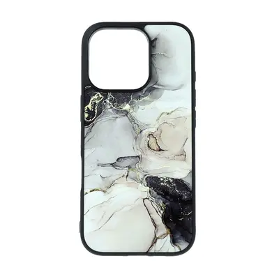 Kryt TopQ Marble iPhone 16 Pro pevný Smoky Cream 132166