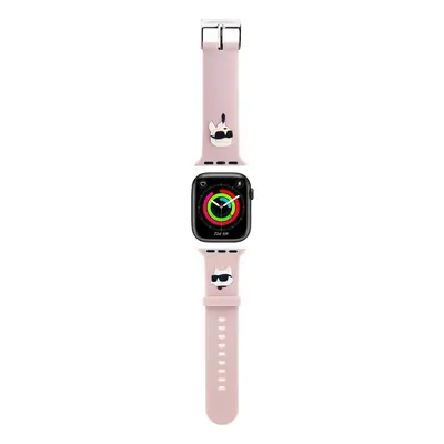 Řemínek Karl Lagerfeld Karl and Choupette Head NFT pro Apple Watch 42/44/45/49 Pink