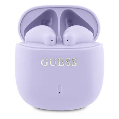 Bezdrátová sluchátka Guess Printed Classic Logo TWS Purple