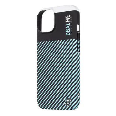 Zadní kryt OBAL:ME Flossy Stripes pro Apple iPhone 15 Black/Sky Blue