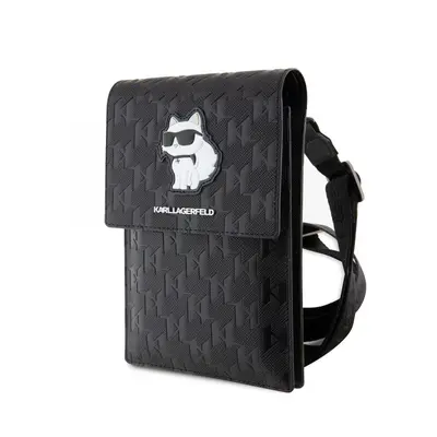 Karl Lagerfeld Saffiano Monogram Wallet Phone Bag Choupette NFT Black