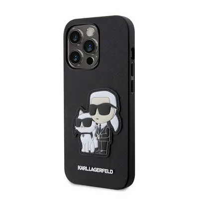 Zadní kryt Karl Lagerfeld PU Saffiano Karl and Choupette NFT iPhone 13 Pro černý