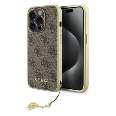 Guess 4G Charms Zadní Kryt pro iPhone 15 Pro Brown