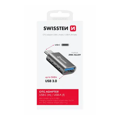 Swissten otg adapter usb-c(m)/usb-a(f)